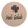 K106 rol @ 500 permanent rond 35 kraft zwart bedrukt veel geluk K106 rol @ 500 permanent rond 35 kraft zwart bedrukt veel geluk